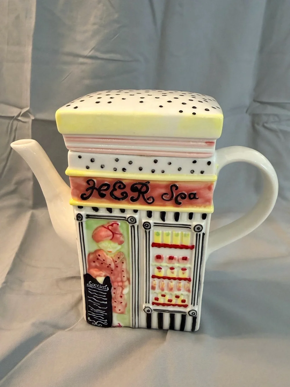 NEW MSRF His Spa Her Spa Ceramic Teapot w/Lid + Twinings Earl Grey Tea Gift